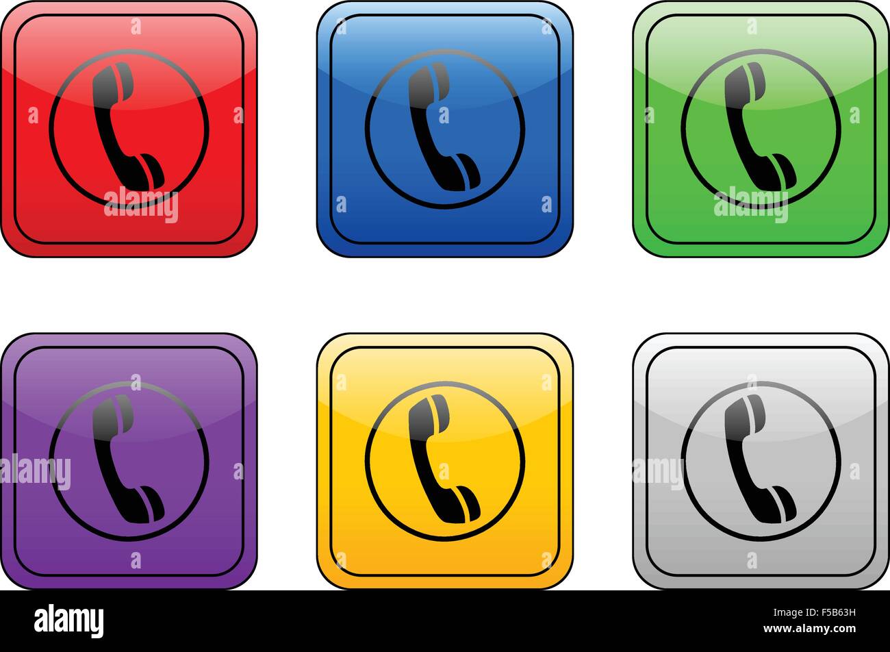 Phone color web icon on a white background. Vector illustration Stock ...
