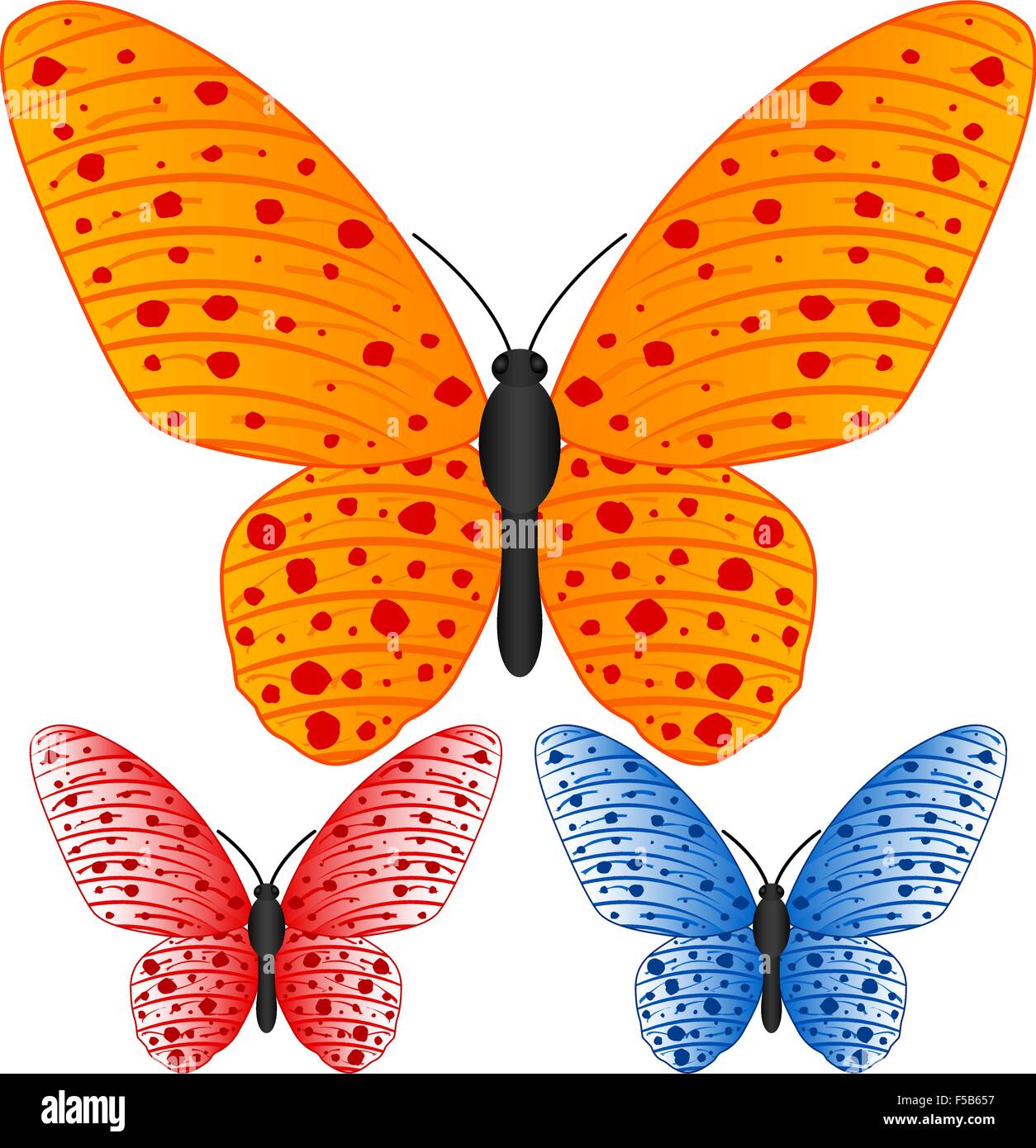 Butterfly set isolated on white background, Vector illustration Stock ...