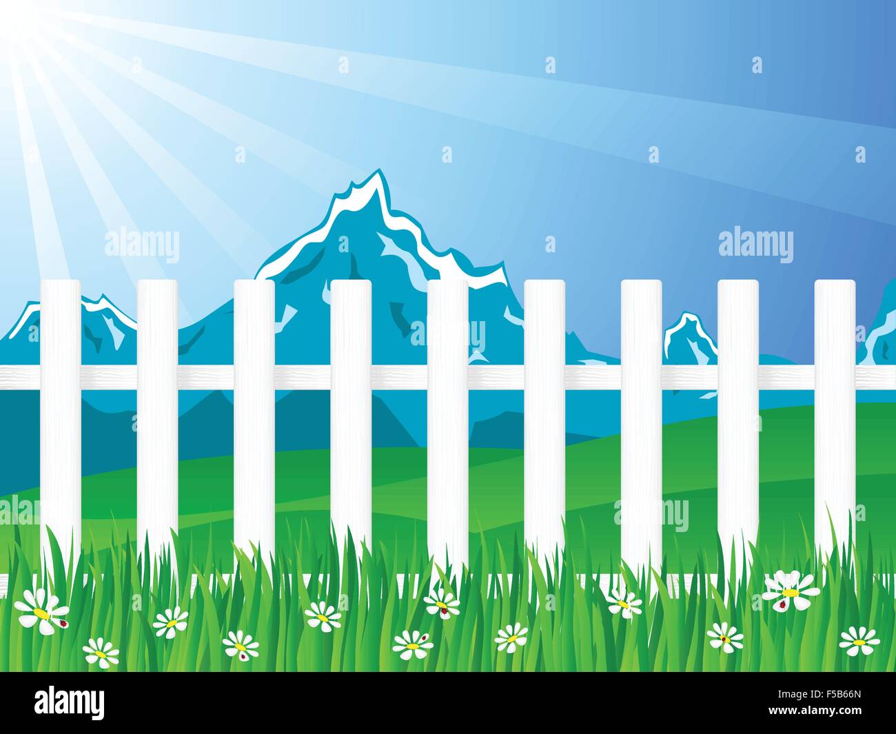 Beautiful rural landscape view. Vector illustration Stock Vector Image ...