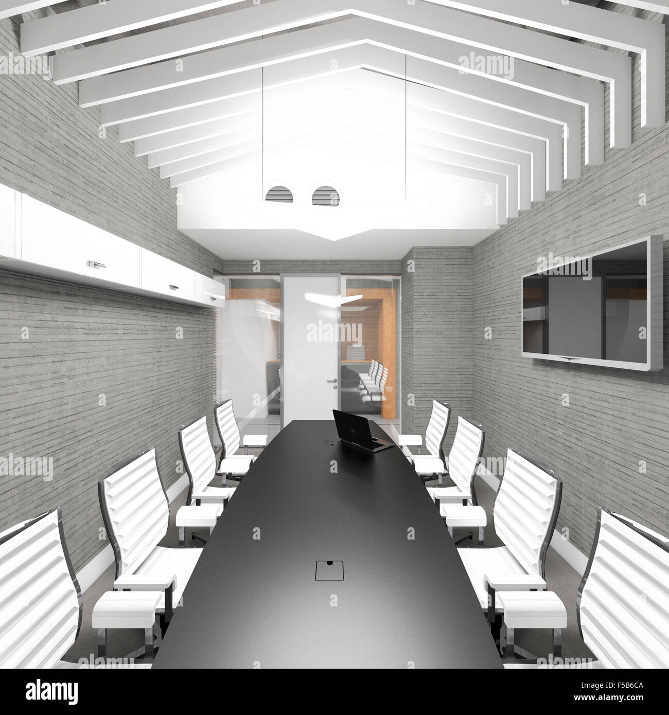 Empty modern office interior meeting room visualization Stock Photo