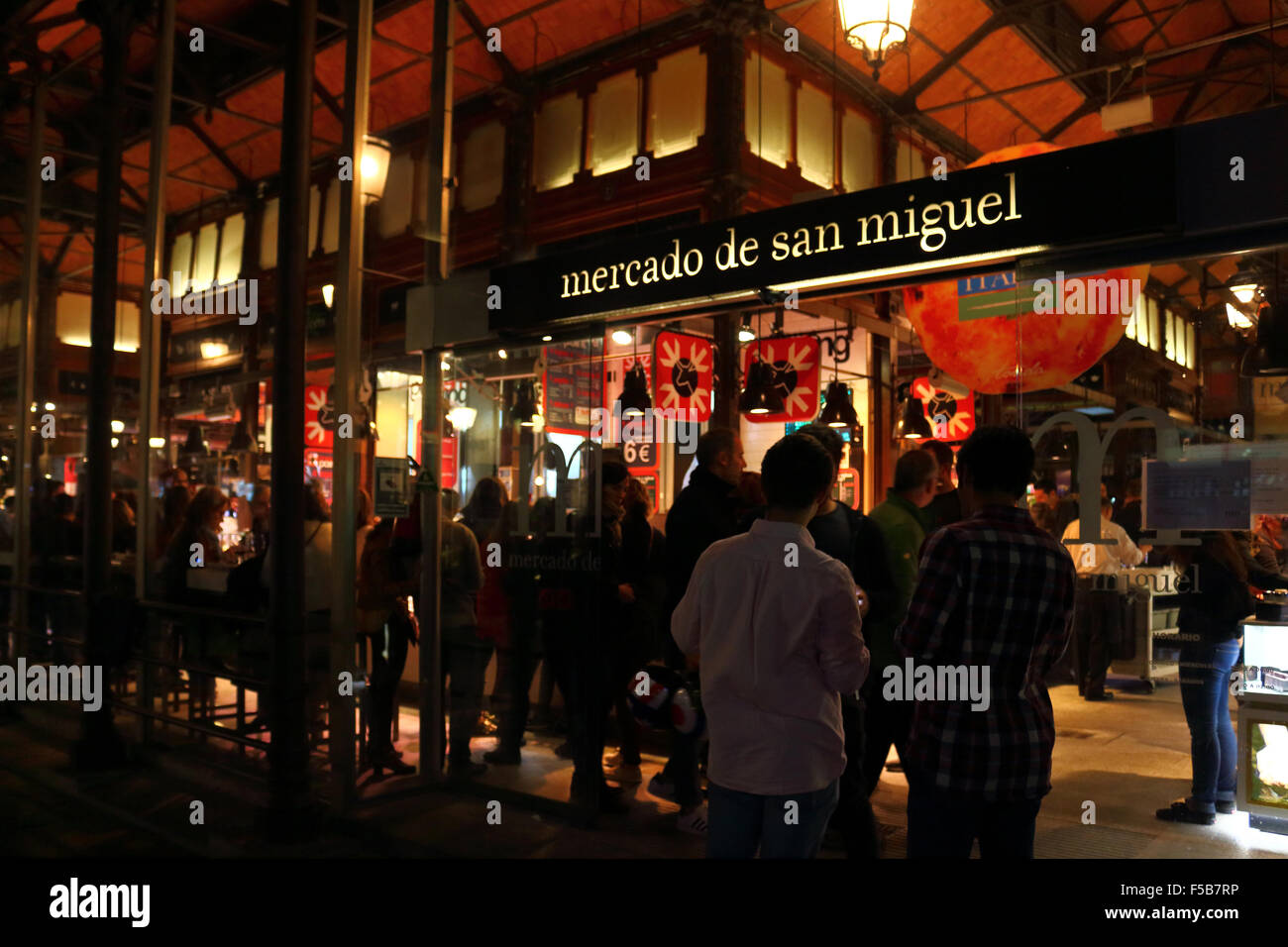 Main entrance of the San Miguel Market in Madrid Stock Photo