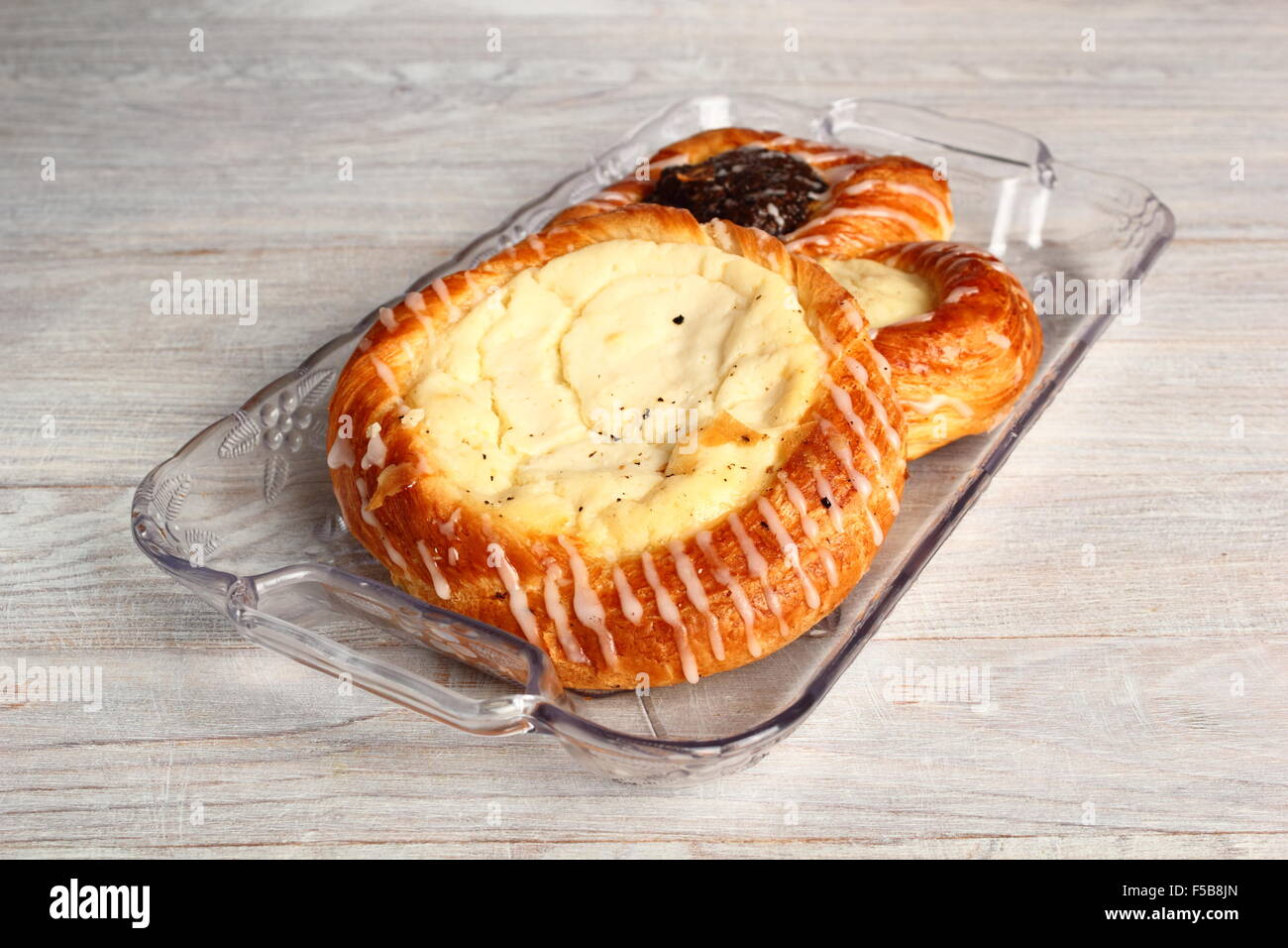 Danish Pastry with Poppy Seed and Cheese Filling Stock Photo Alamy