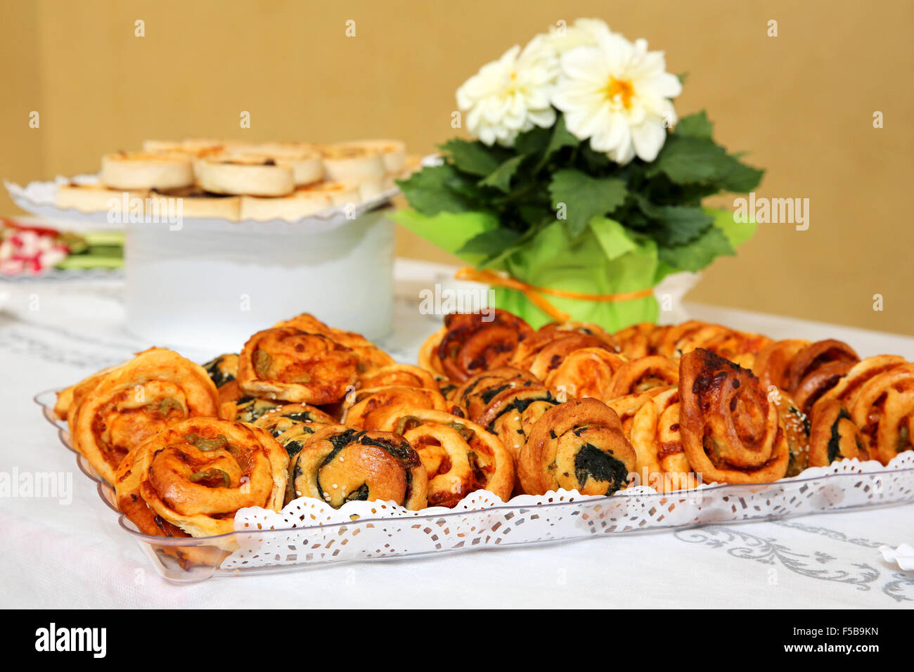 Freshly baked Savoury Pastries Stock Photo