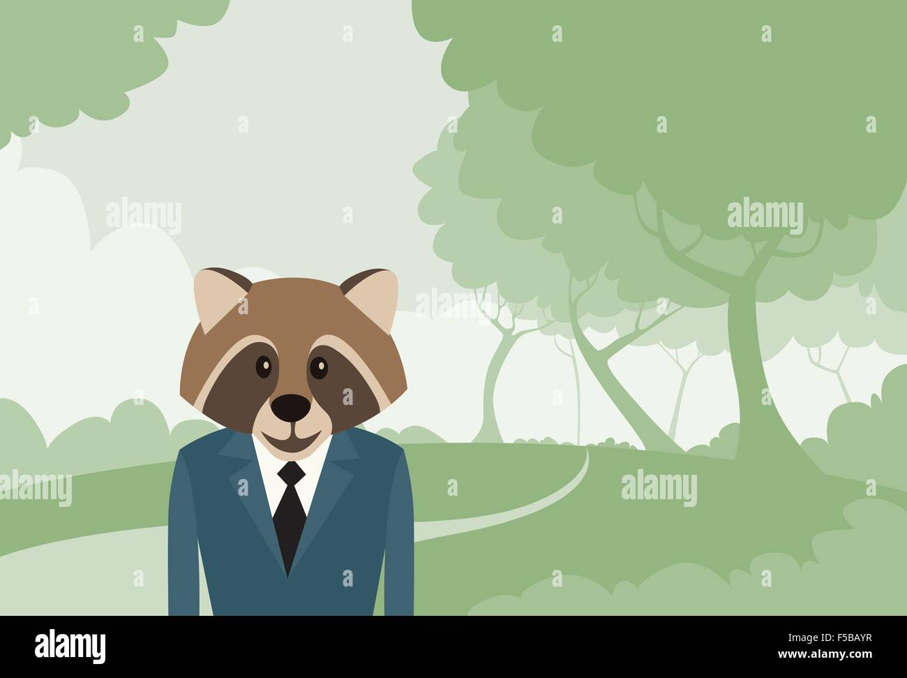 Raccoon Head Cartoon Businessman Suit Profile Icon Portrait Business ...