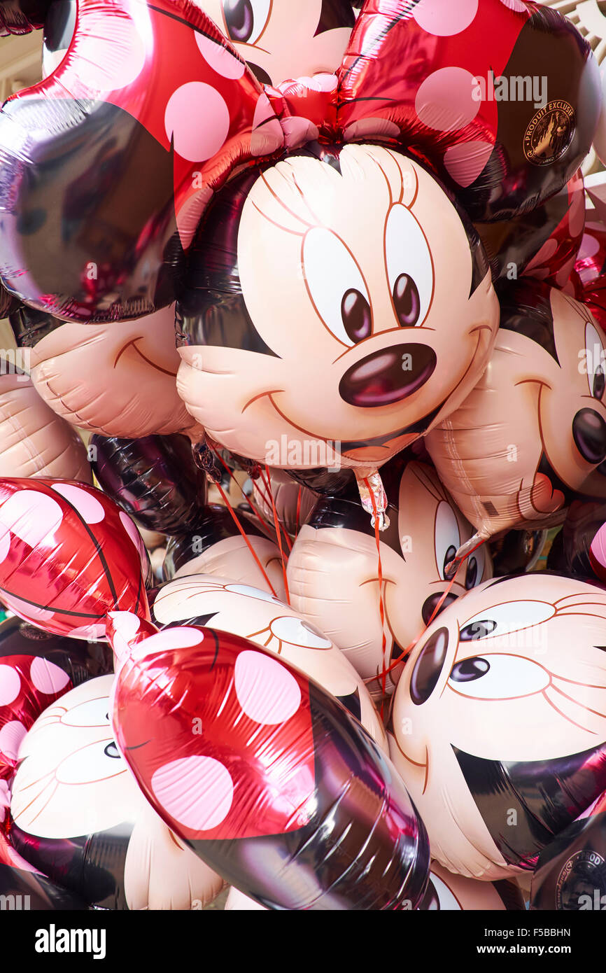 Minnie Mouse Helium Balloons Disneyland Paris Marne-la-Vallee Chessy France Stock Photo