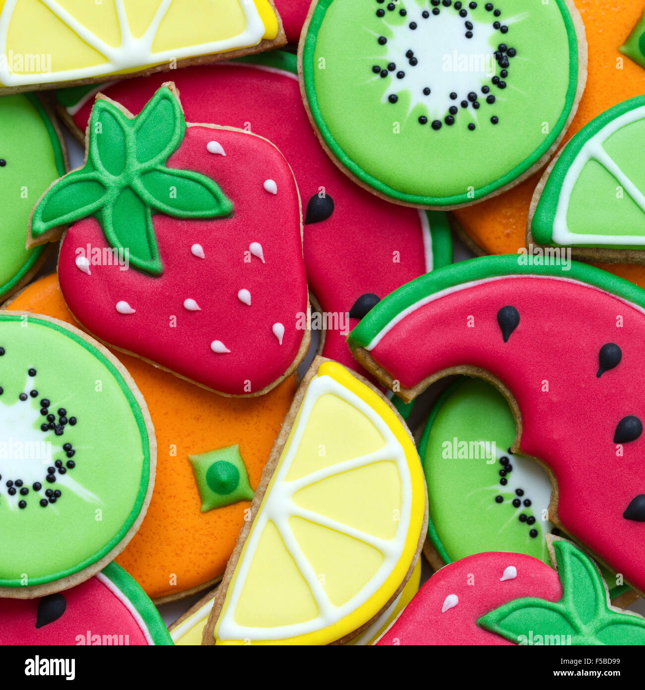 Colorful fruit cookies Stock Photo - Alamy