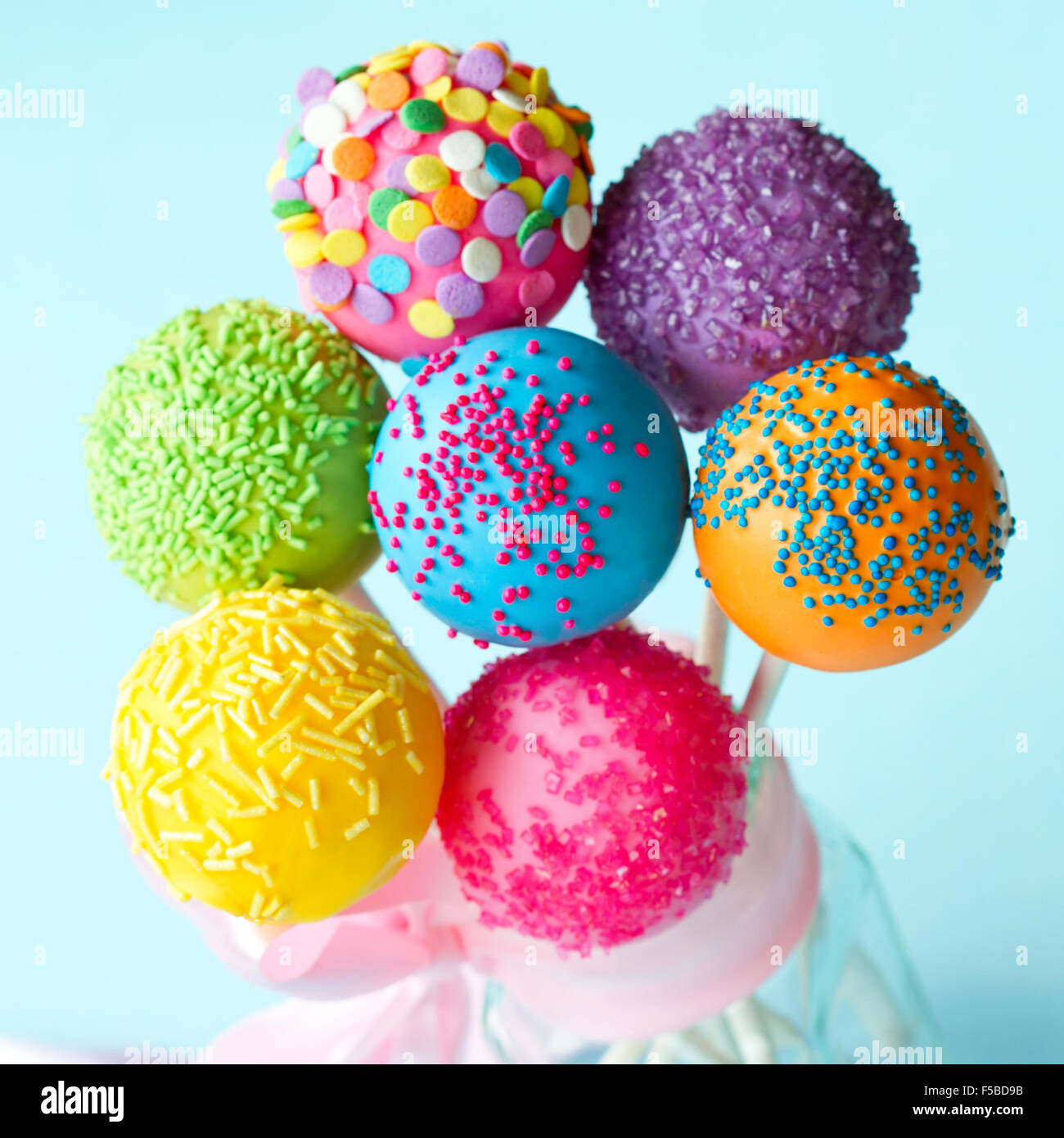 6 Rainbow Drizzle Cake Pops (color options) | sugarbabiesbakeshop