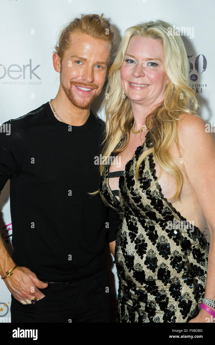 Perk Marketing and Busta Rymes pre 2015 MTV awards Party  Featuring: Matthew Bengtson, Jackie Siegel Where: Hollywood, California, United States When: 29 Aug 2015 C Stock Photo
