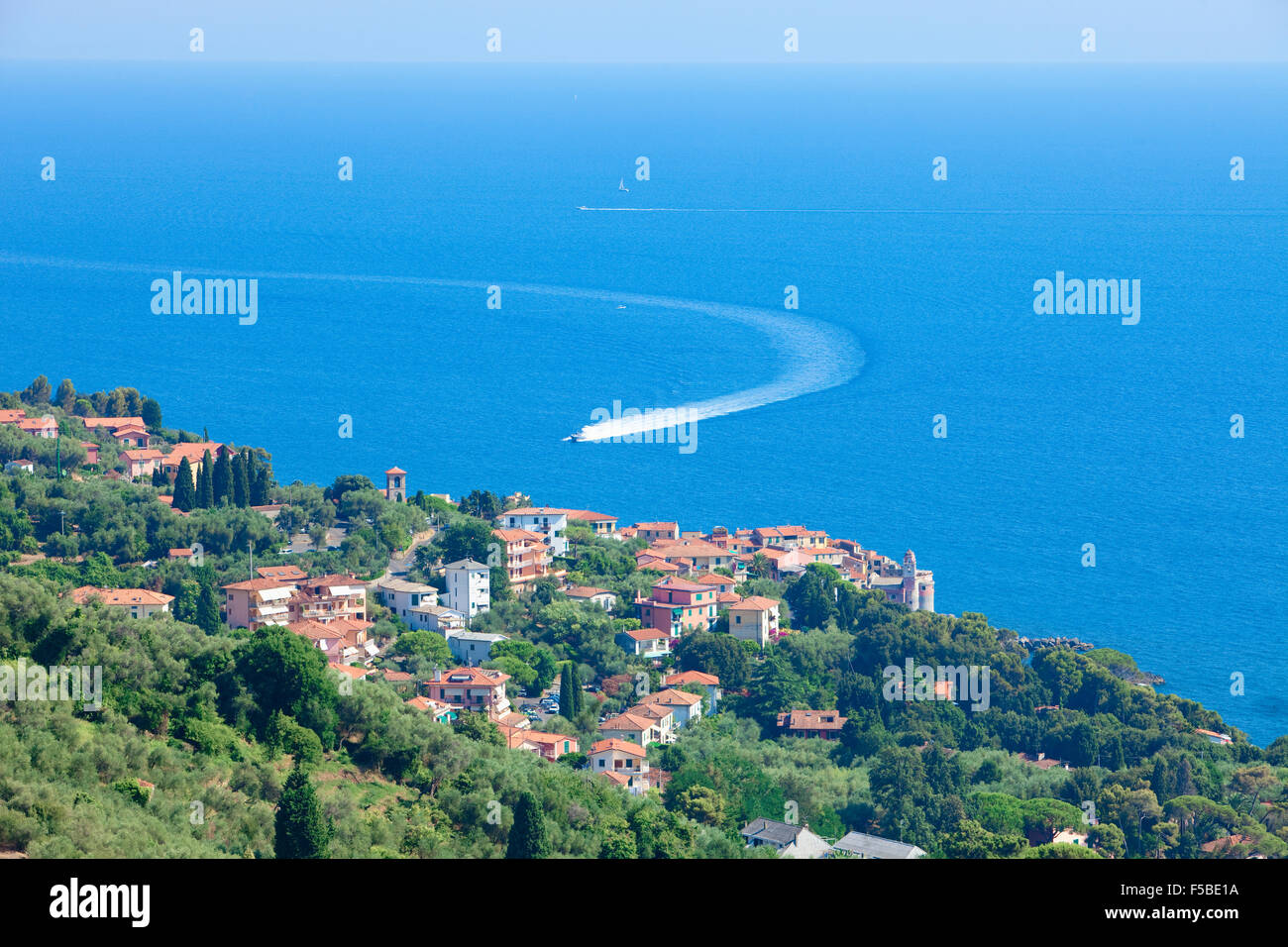 Italy Liguria Lerici - Boat traffic in Mediterranean Stock Photo