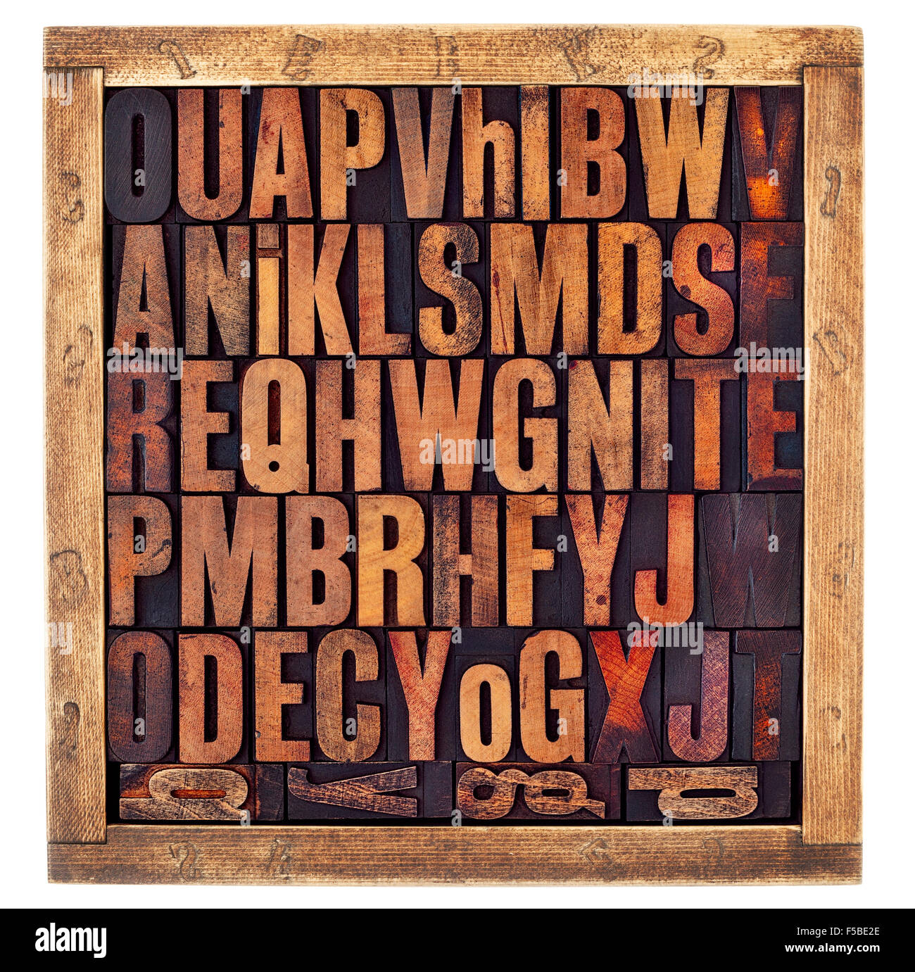 random letters of alphabet vintage letterpress wood type
