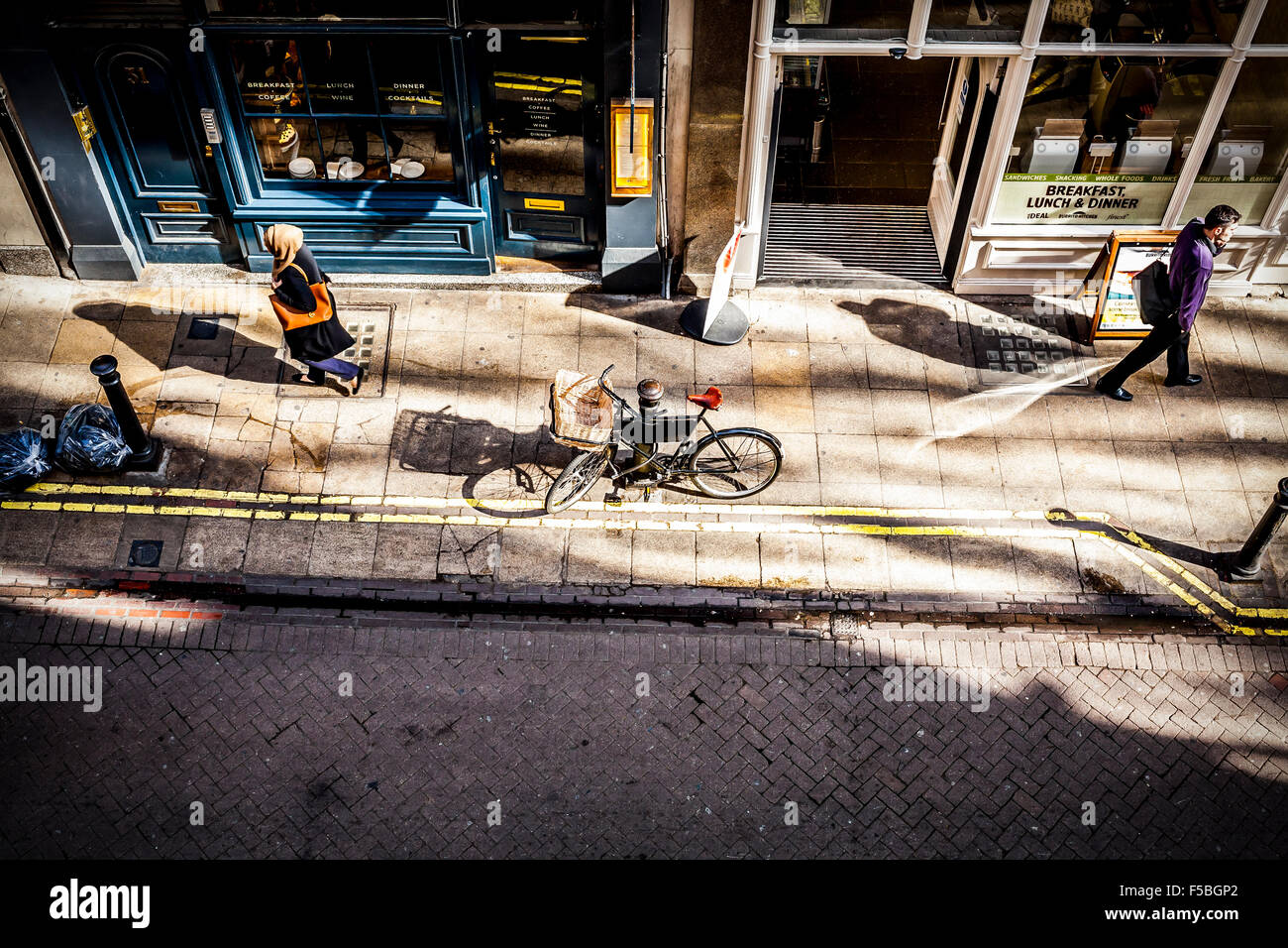 Craven Street, London, looking down from above, Street photography Stock Photo