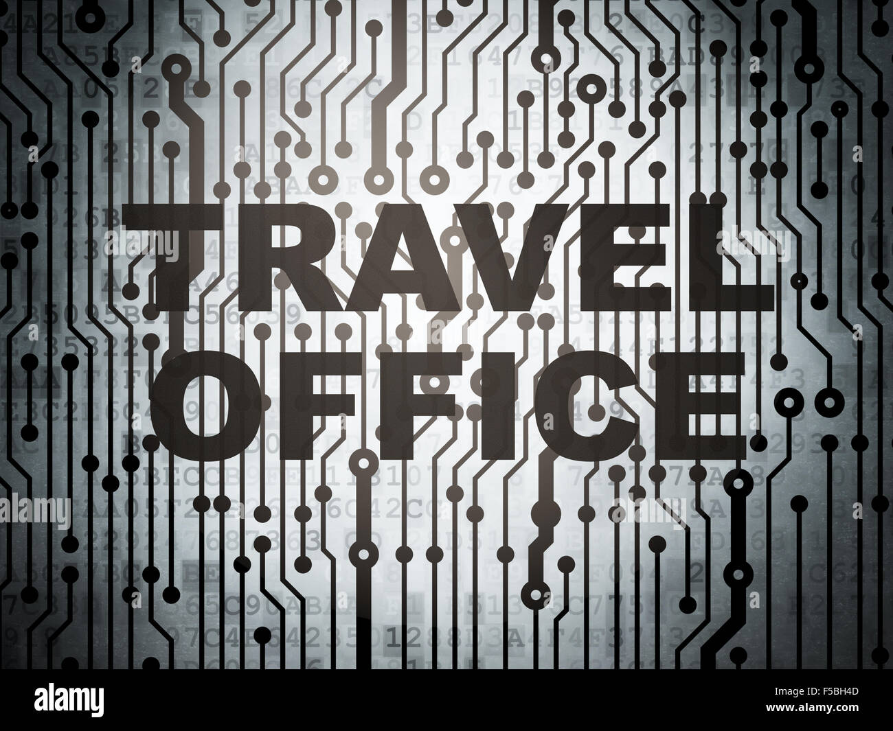 Tourism concept circuit board with Travel Office Stock Photo Alamy