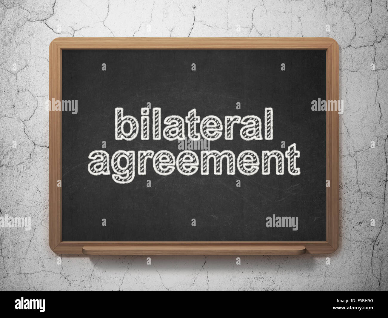 Insurance concept: Bilateral Agreement on chalkboard background Stock ...