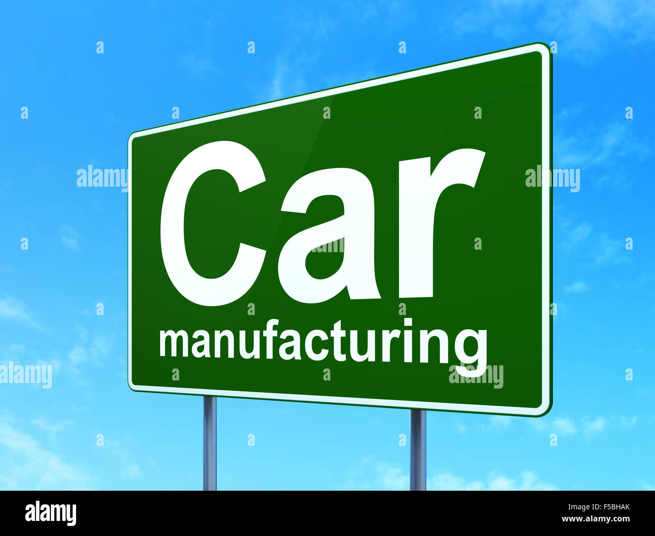 Manufacuring concept: Car Manufacturing on road sign background Stock ...