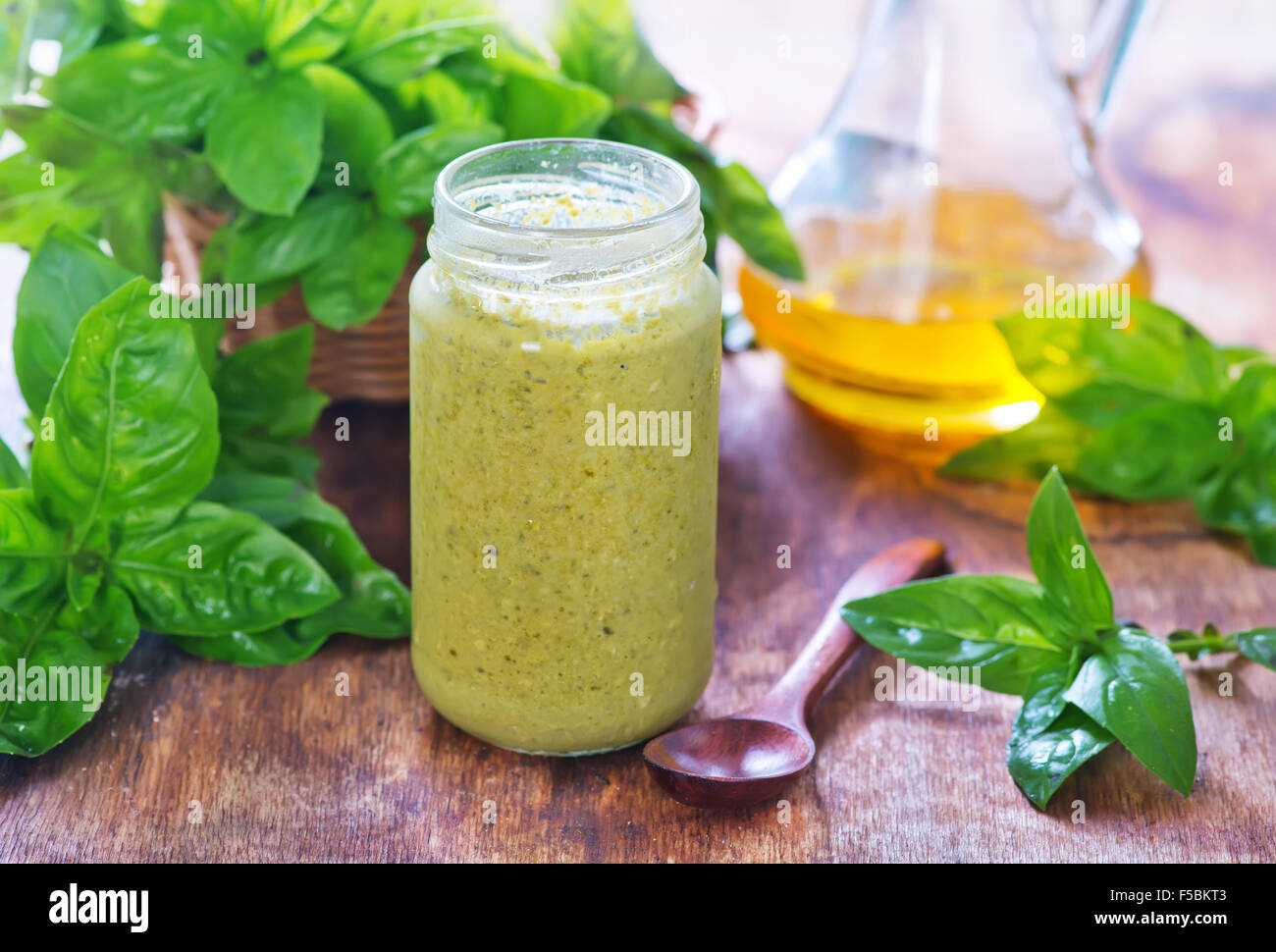 Basil In A Preserving Jar Stock Photos Basil In A Preserving Jar
