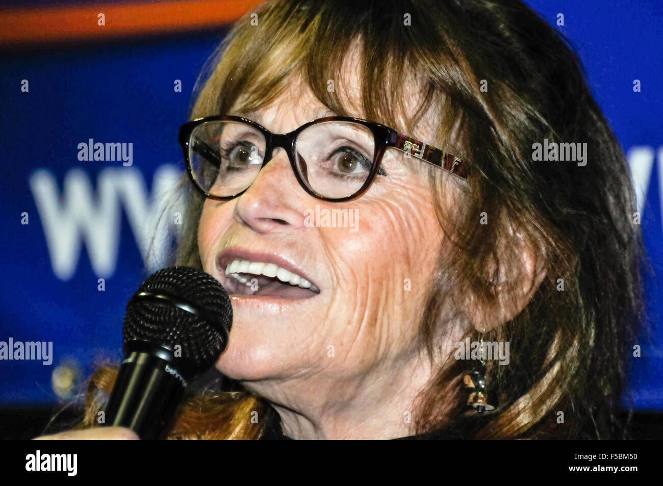 Belfast, Northern Ireland. 01 Nov 2015 - American-Canadian Hollywood actress Margot Kidder, most famous for her role as Lois Lane in the 1978 movie Superman, and two sequels. Stock Photo