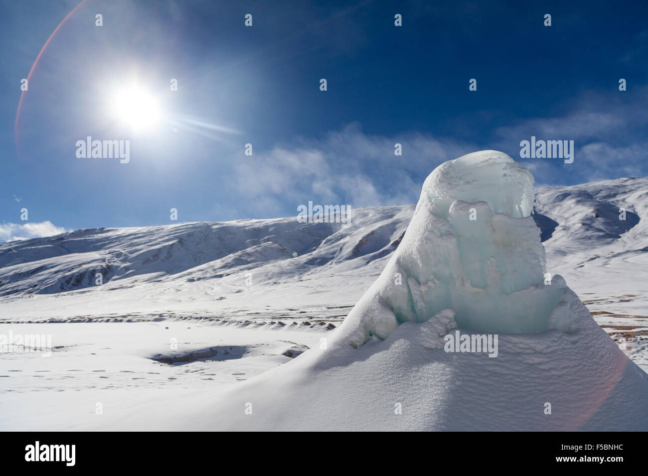 Puga Hot Spring The frozen hot spring geysers of Puga in the middle of the cold Ladakh ...