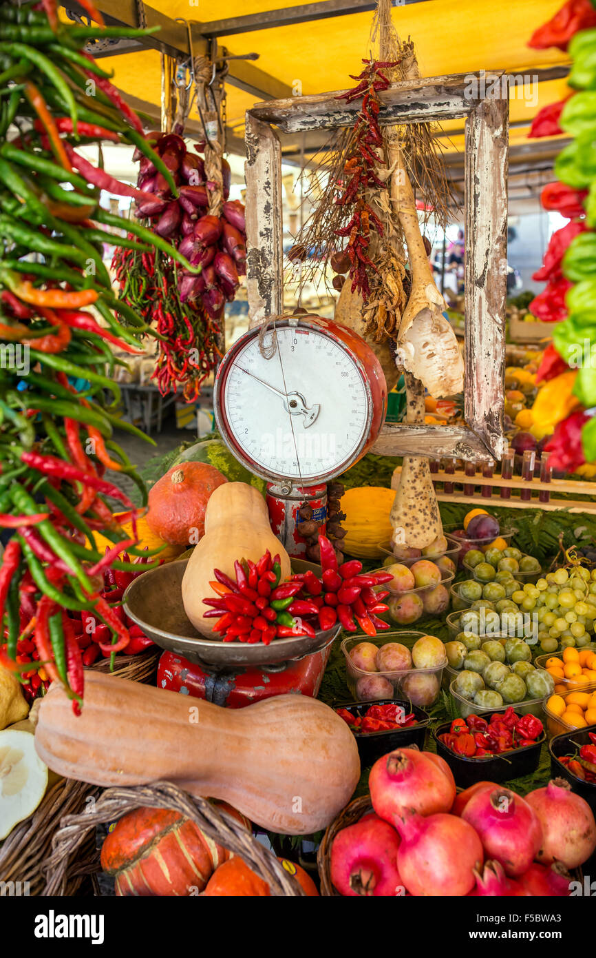Vegetables for sale at an Italian market Stock Photo