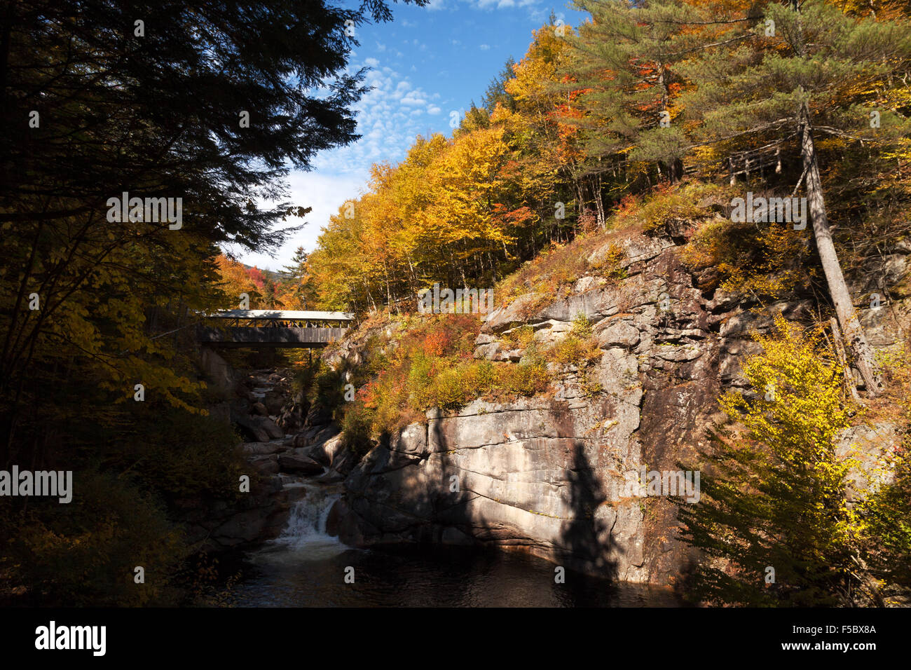 Sentinel Pine covered bridge, The Flume trail, Franconia Notch State
