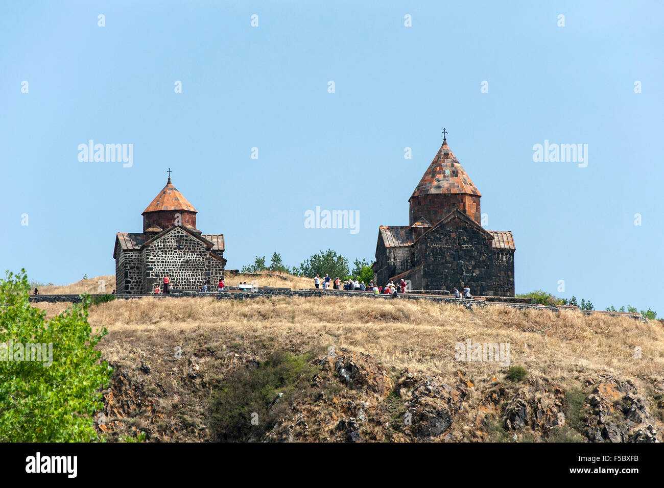 St Arakelots (aka St Karapet) and St Astvatsatsin churches of the Sevanavank monastery in Armenia. Stock Photo