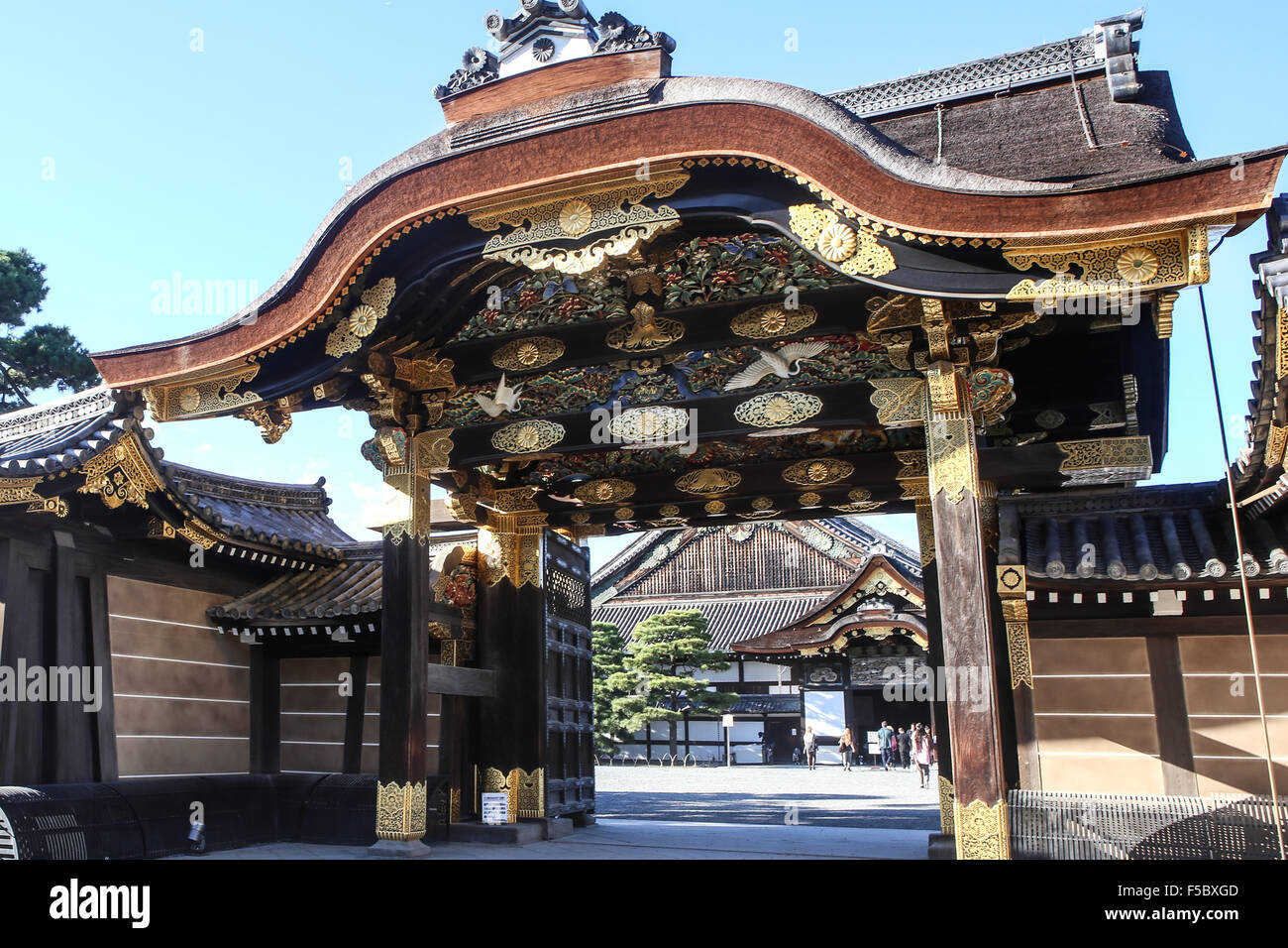 Kyoto imperial palace gate Stock Photo