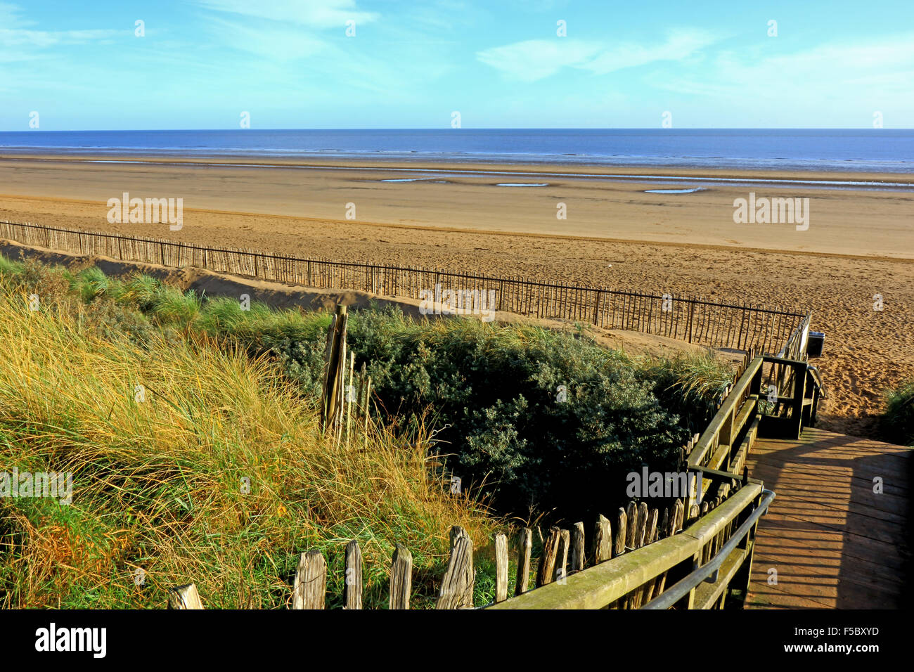 A view of the beach at Maplethorpe in Lincolshire Stock Photo