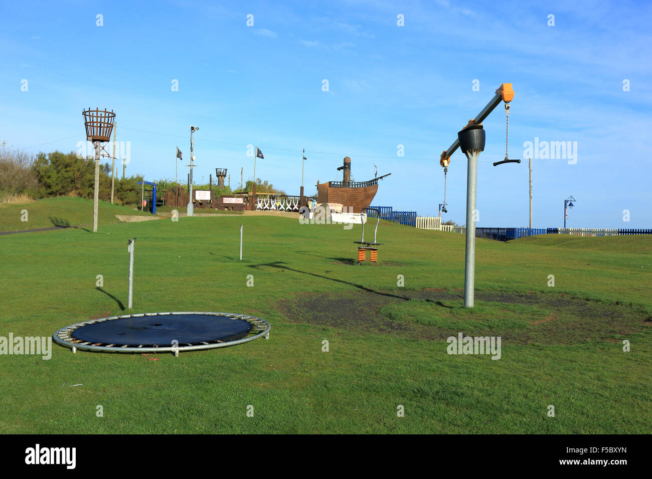 An activity play area by the beach in Maplethorpe in Lincolnshire Stock Photo