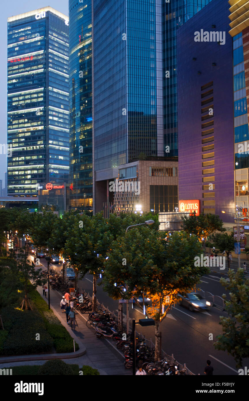 Pundong area, Shanghai. Skyscrapers near IFC. Shanghai International Finance Centre, usually abbreviated as Shanghai IFC, is a c Stock Photo