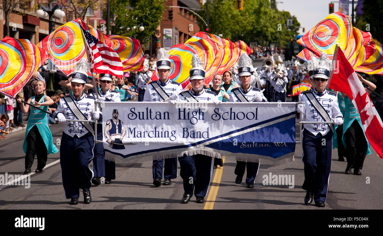 marching band at the Victoria Day Parade 2010, Victoria, Vancouver