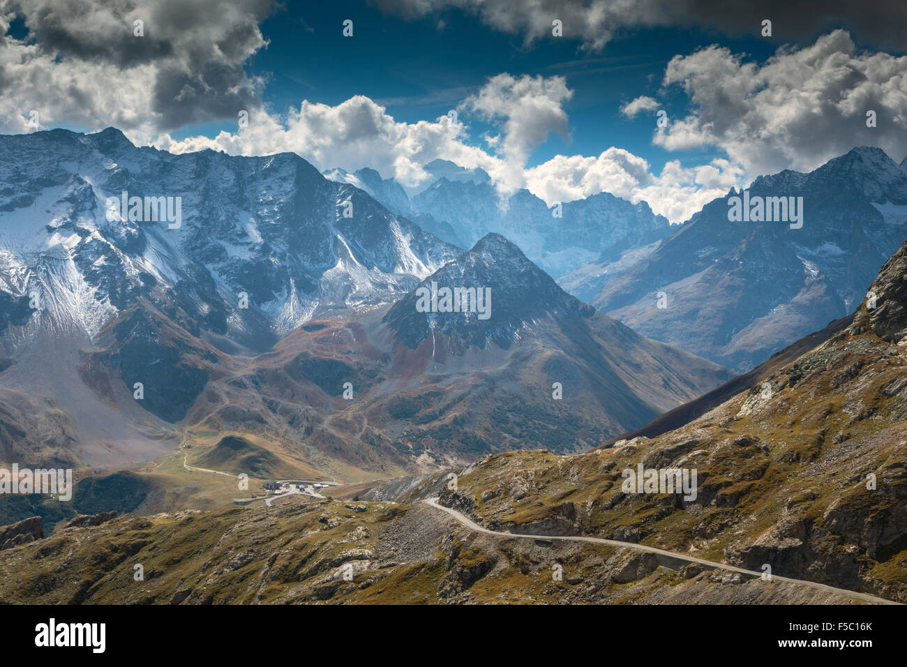 French alps with impressive mountains around hires stock photography
