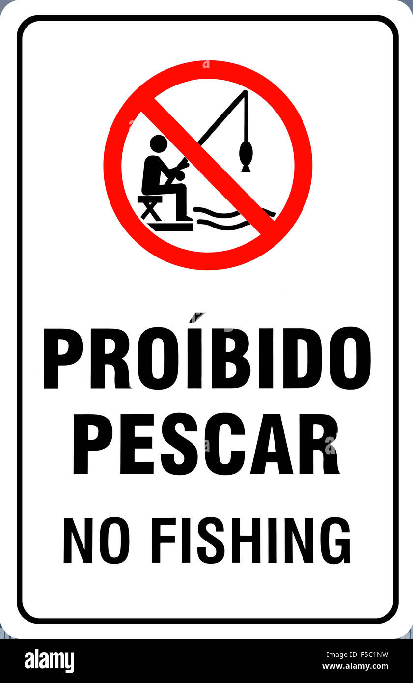 No Fishing sign Stock Photo