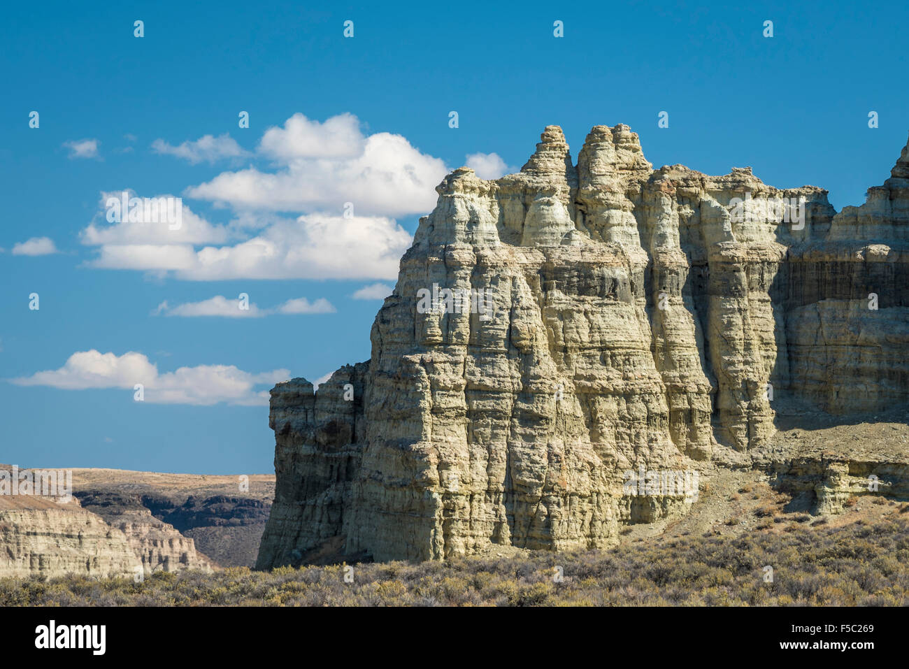 Pillars of Rome rock formation, Jordan Valley, southeast Oregon. Stock Photo