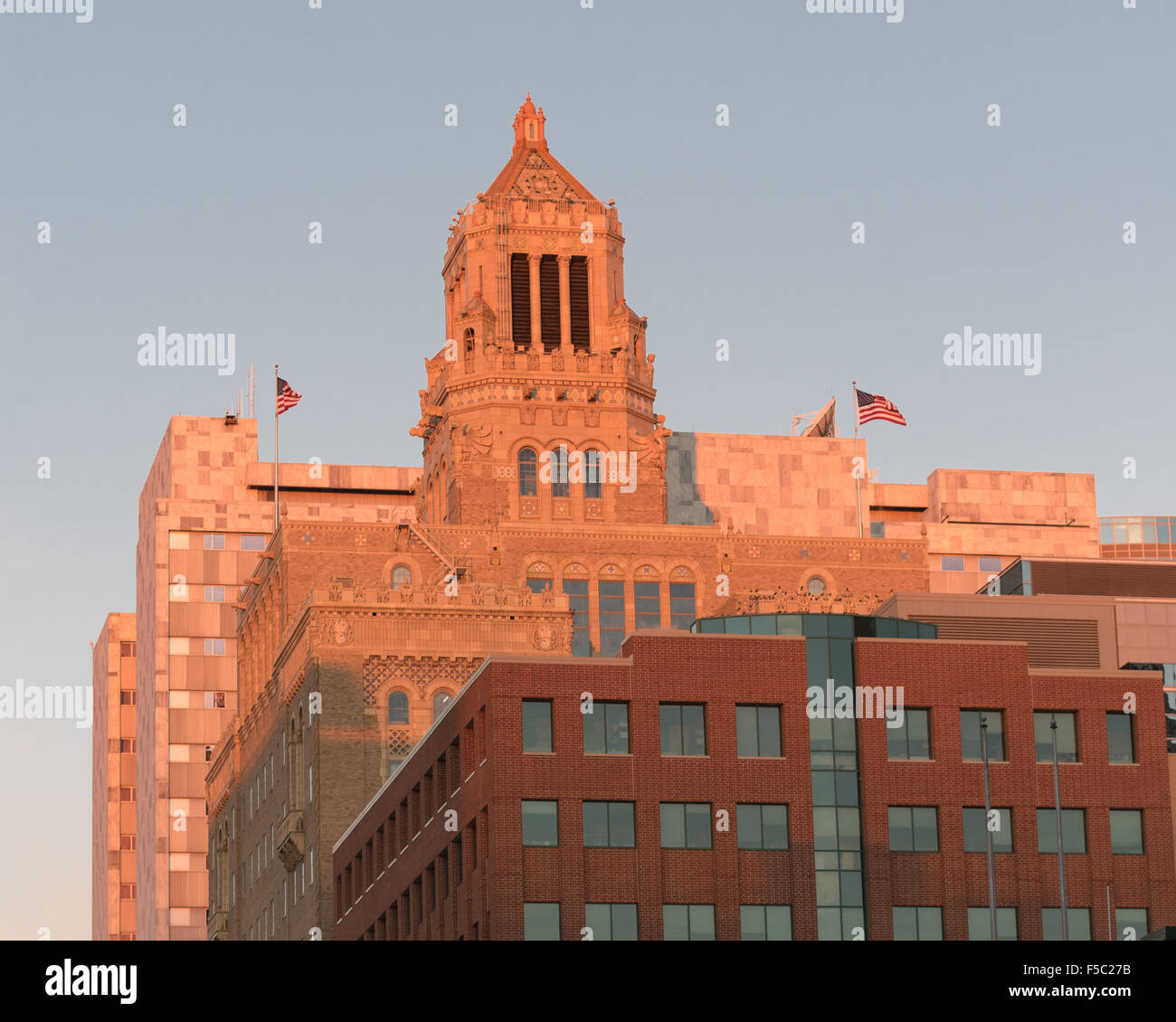 The Plummer Building at sunrise. Stock Photo