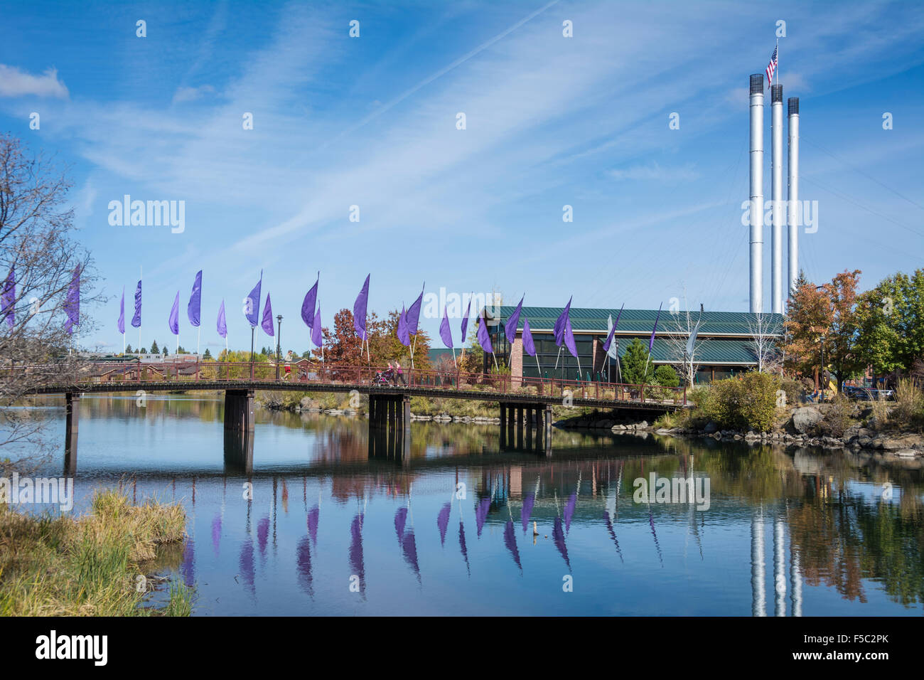 Old Mill District and Shops, Bend, Oregon Stock Photo Alamy