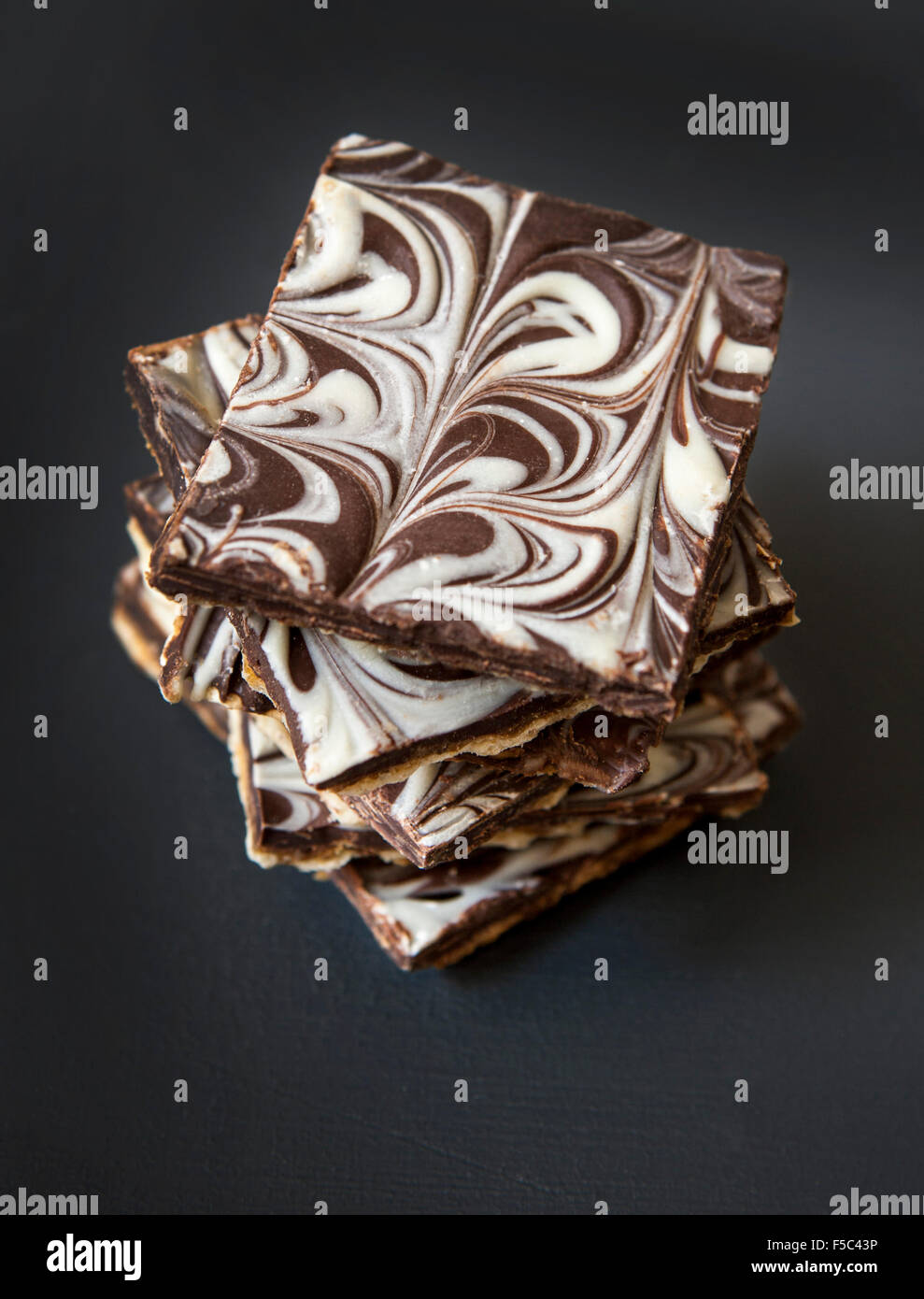 Marbleized Chocolate Matzo Brittle Stock Photo Alamy