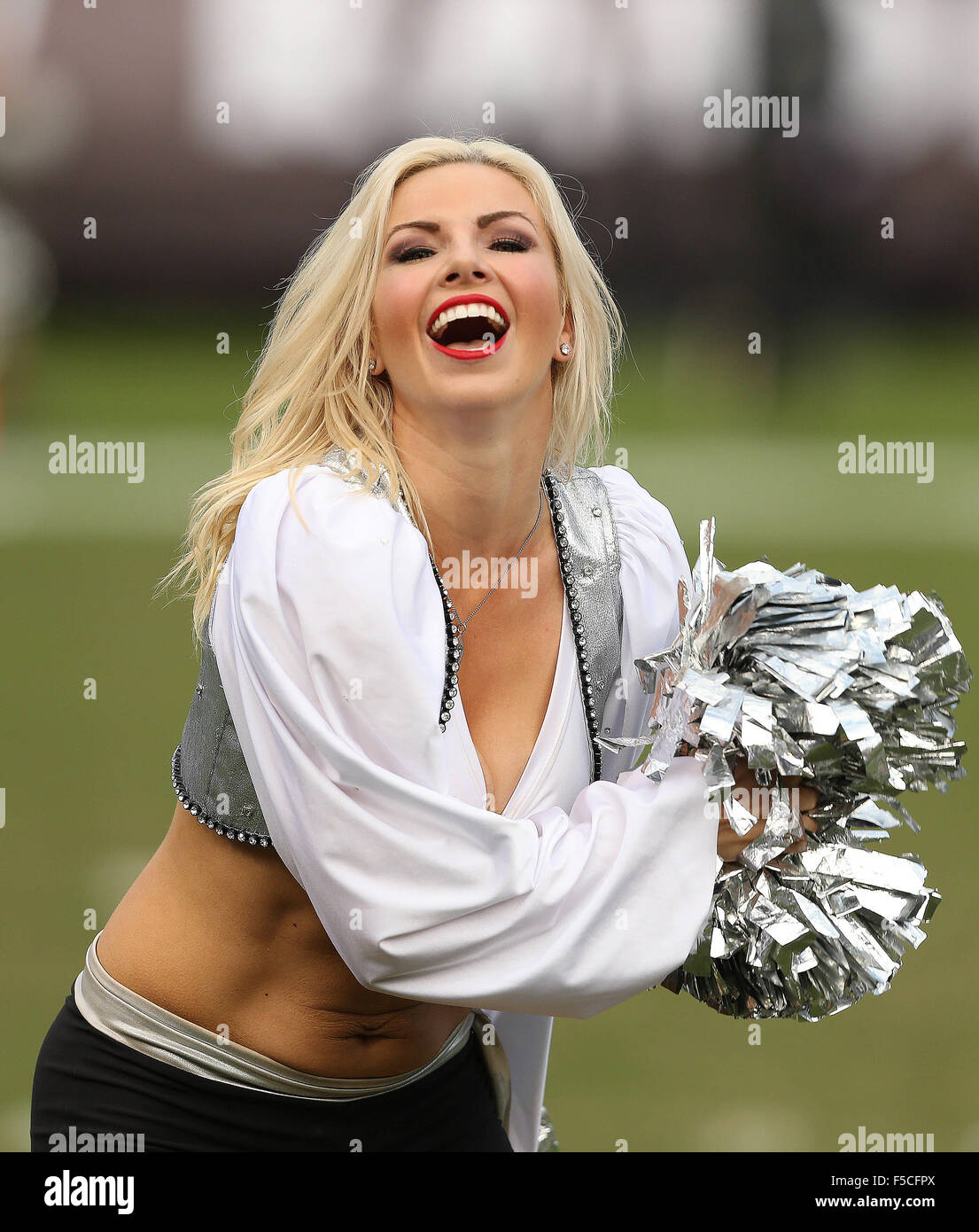 The Denver Broncos cheerleaders perform in their Christmas Holiday uniforms  at the end of the first quarter at Invesco Field at Mile High in Denver on  December 20, 2009. UPI/Gary C. Caskey