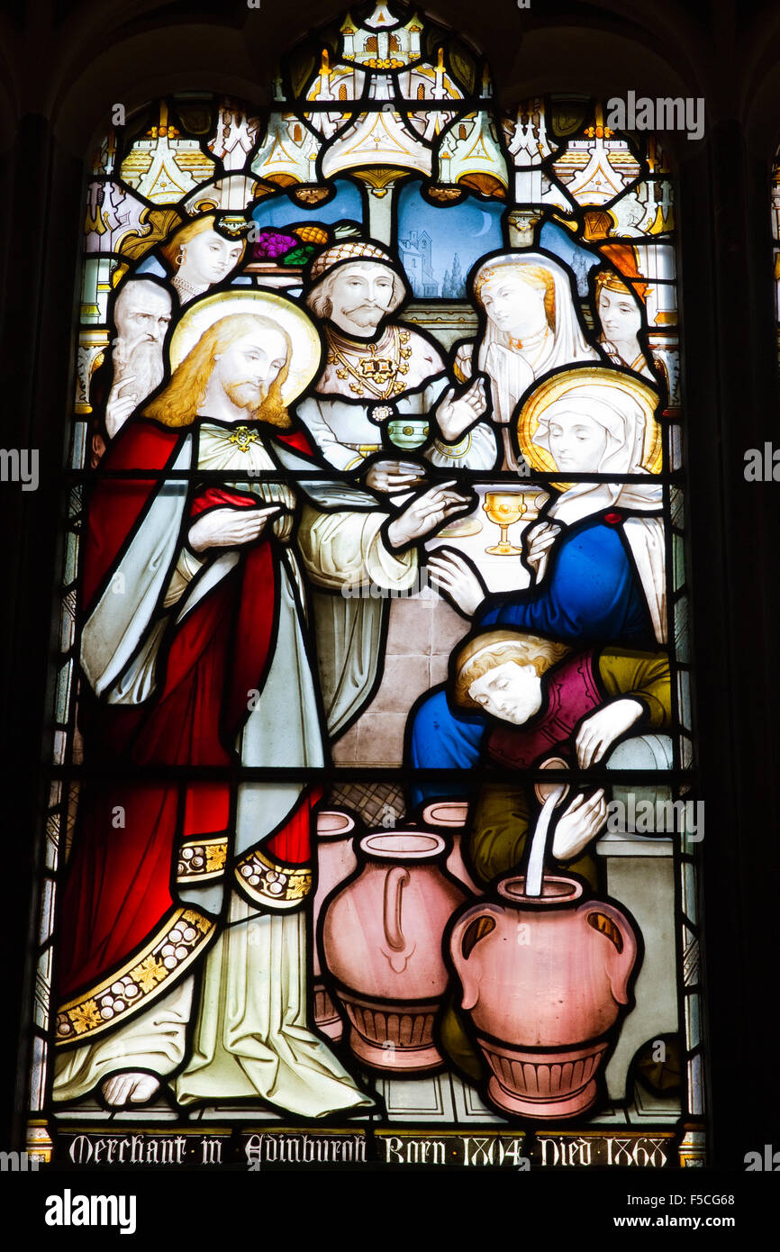 Stained glass window in St Giles’ Cathedral in Edinburgh, Scotland