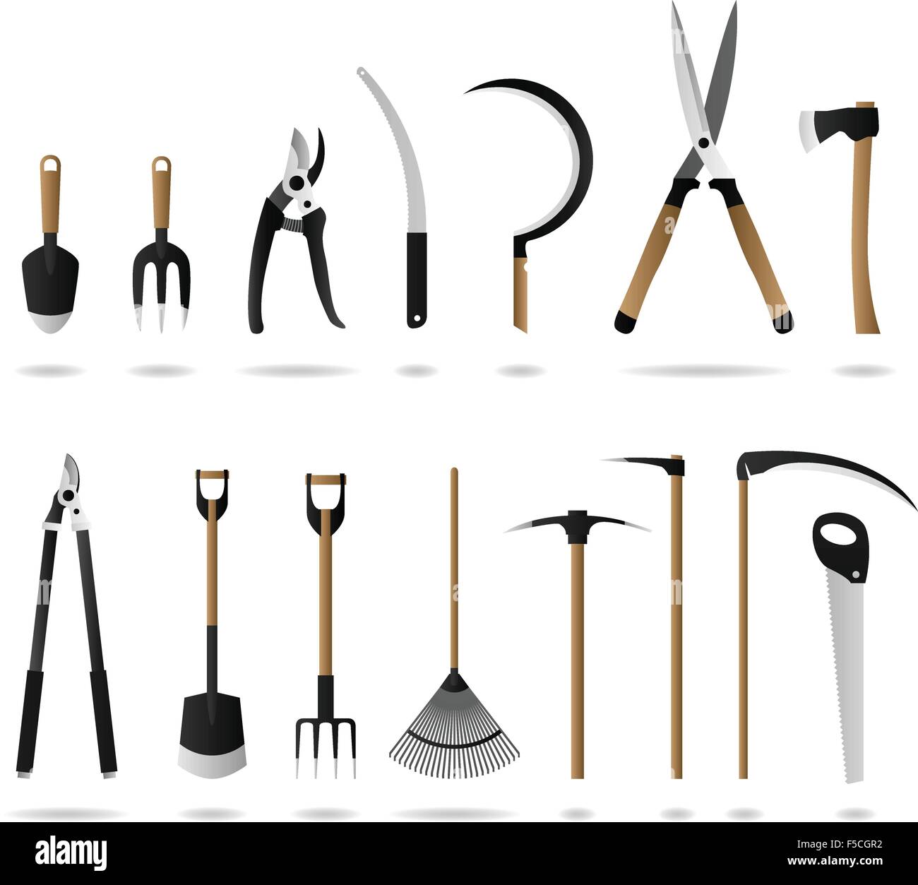 Set of Gardening Tools Stock Vector Image & Art Alamy