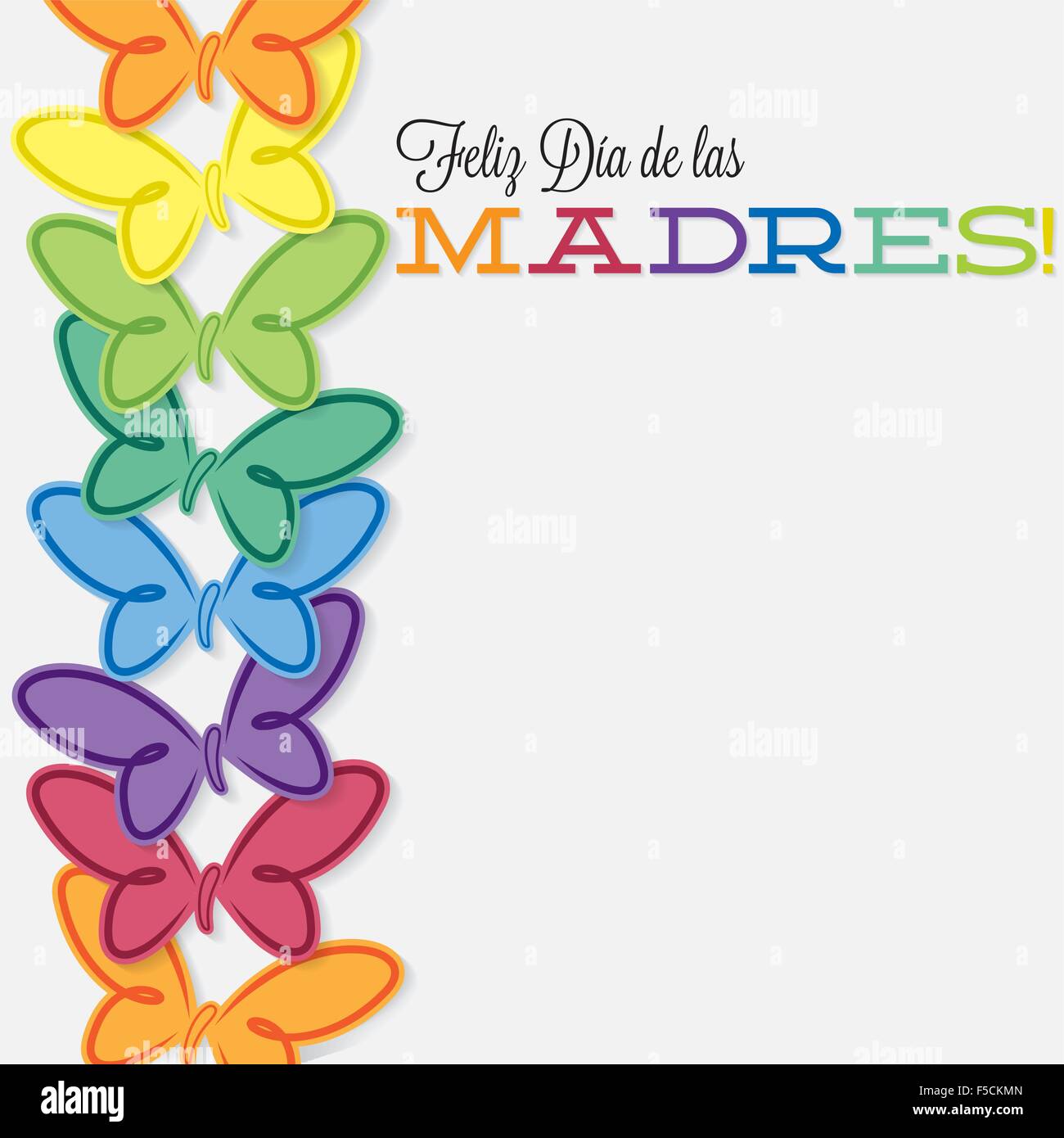 Spanish Line Of Butterflies Mothers Day Card In Vector Format Stock Vector Image And Art Alamy