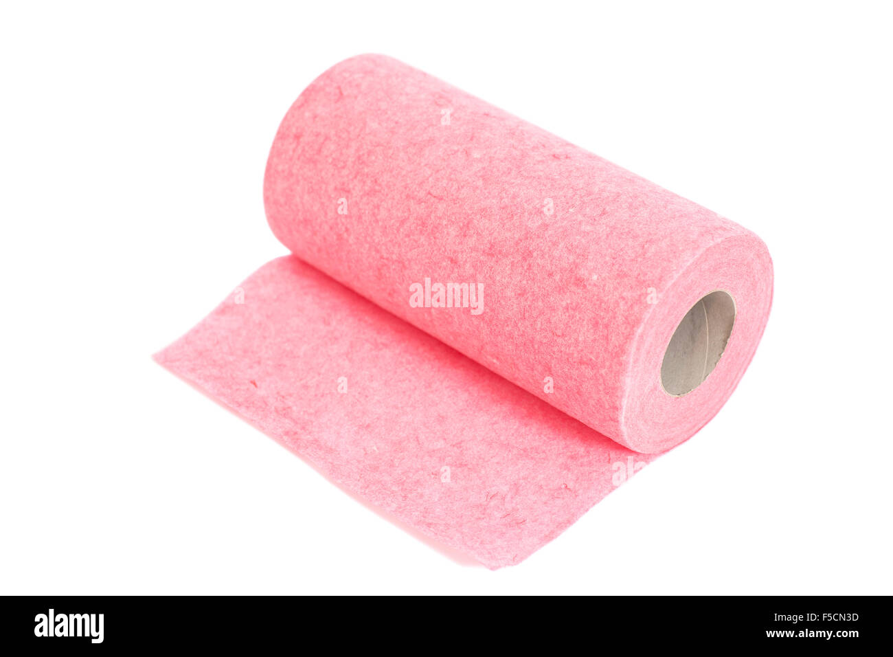 Roll of paper kitchen towels isolated on white Stock Photo