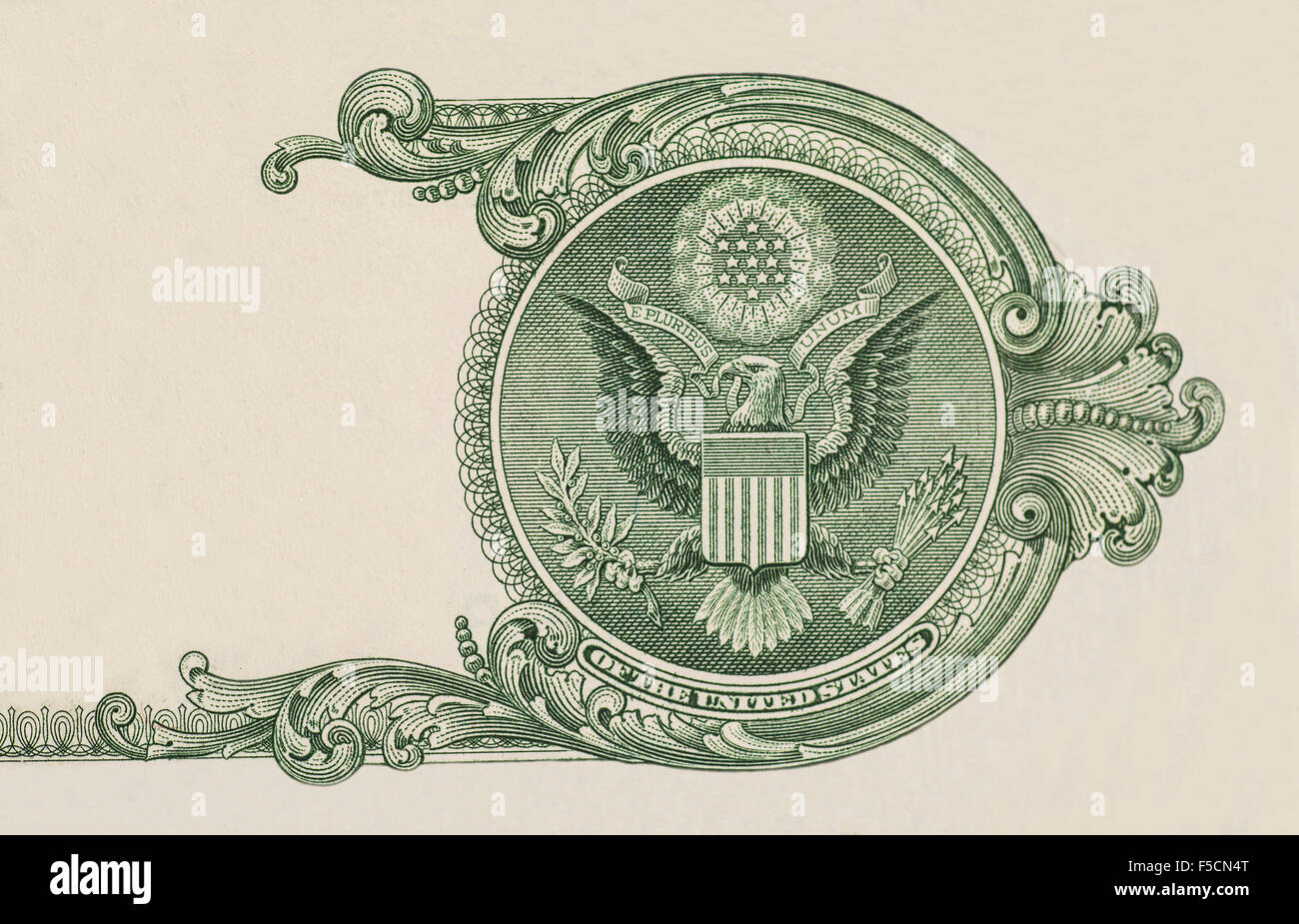Eagle on U.S. dollar bill closeup macro, 1 usd banknote Stock Photo Alamy