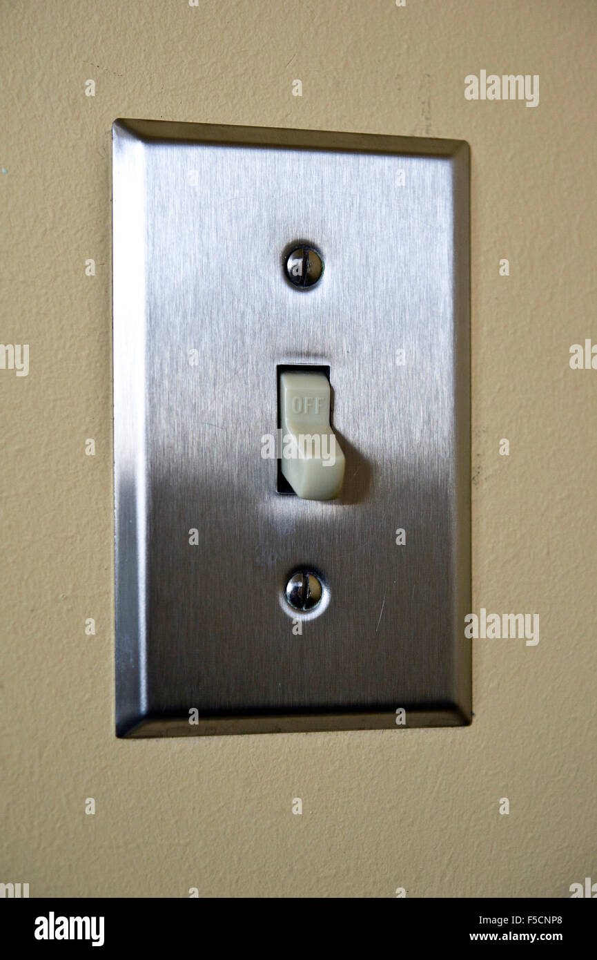light switch in off position Stock Photo