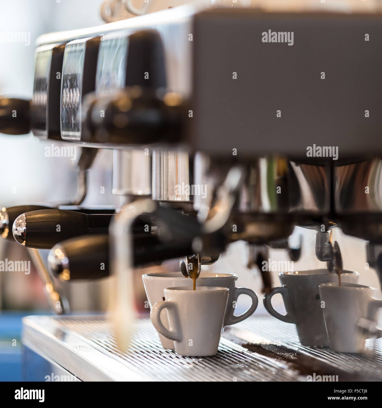 Professional coffee machine making espresso Stock Photo Alamy