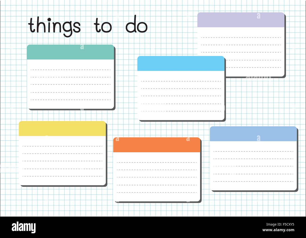 things to do blank on white graph paper sheet Stock Vector