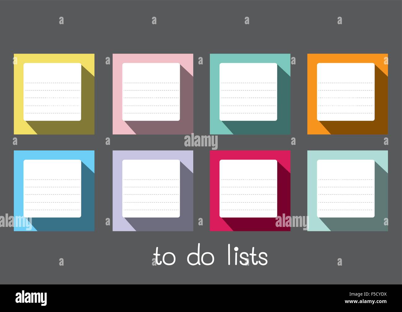 to do lists blank long shadow Stock Vector