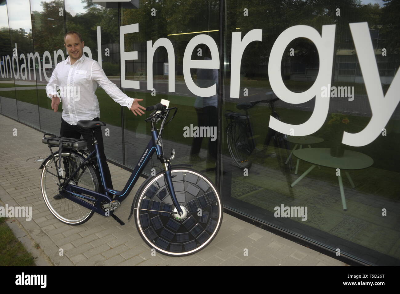 Solar powered electric bike with its inventor at technical university  Eindhoven Stock Photo - Alamy