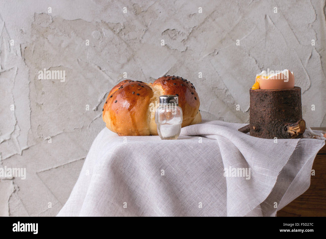 Breakfast with egg and bread Stock Photo - Alamy