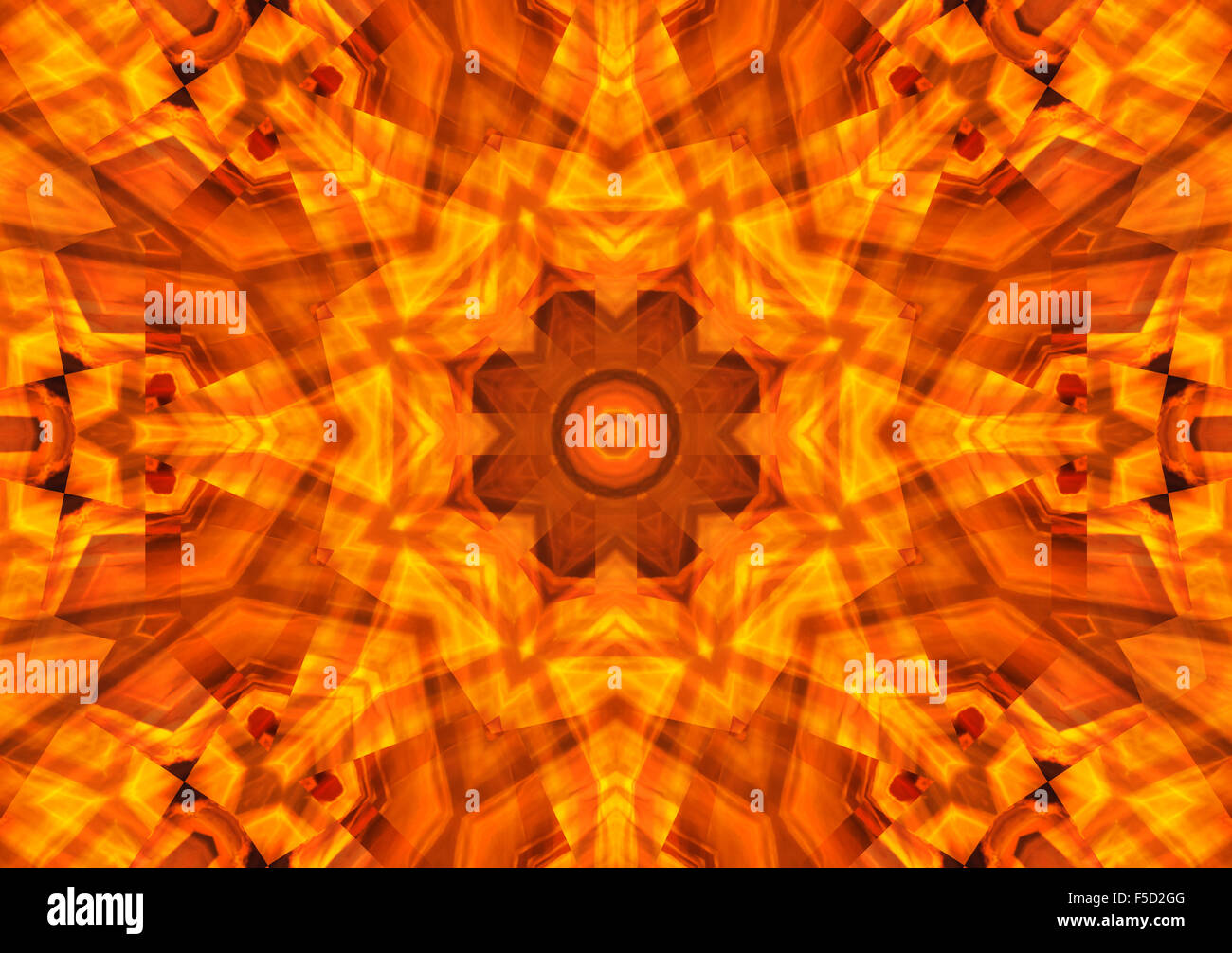 Abstract red and yellow kaleidoscope seamless pattern Stock Photo - Alamy