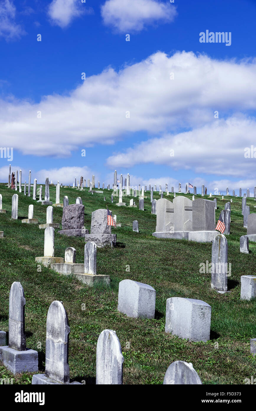 Hillside cemetery, Ephrata, Pennsylvania, USA Stock Photo