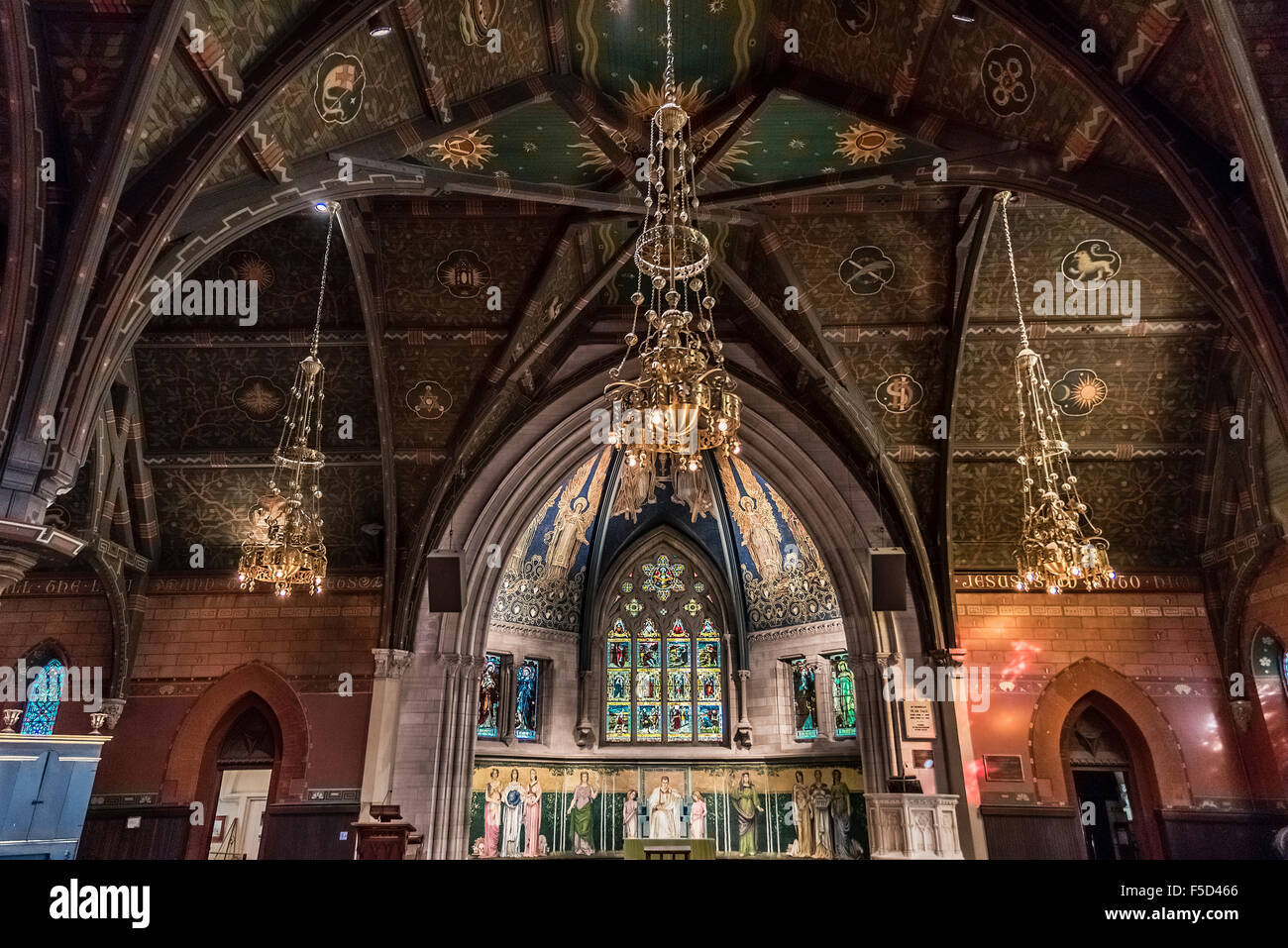 Sage Chapel interior at Cornell University, Ithaca, New York, USA Stock